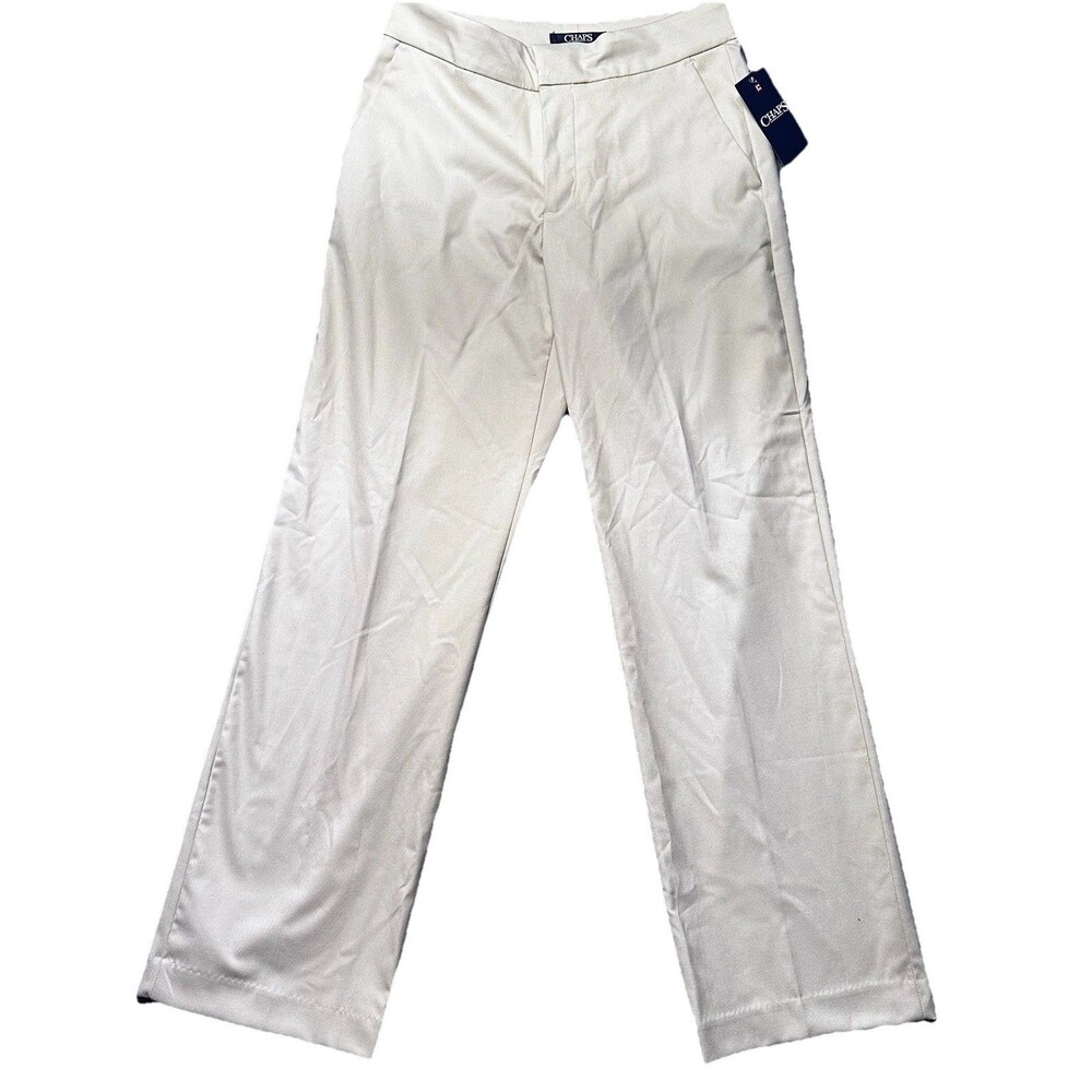 Chaps Womens 8 Dress Pants Khaki Straight Leg Stretch Office Career NWT
